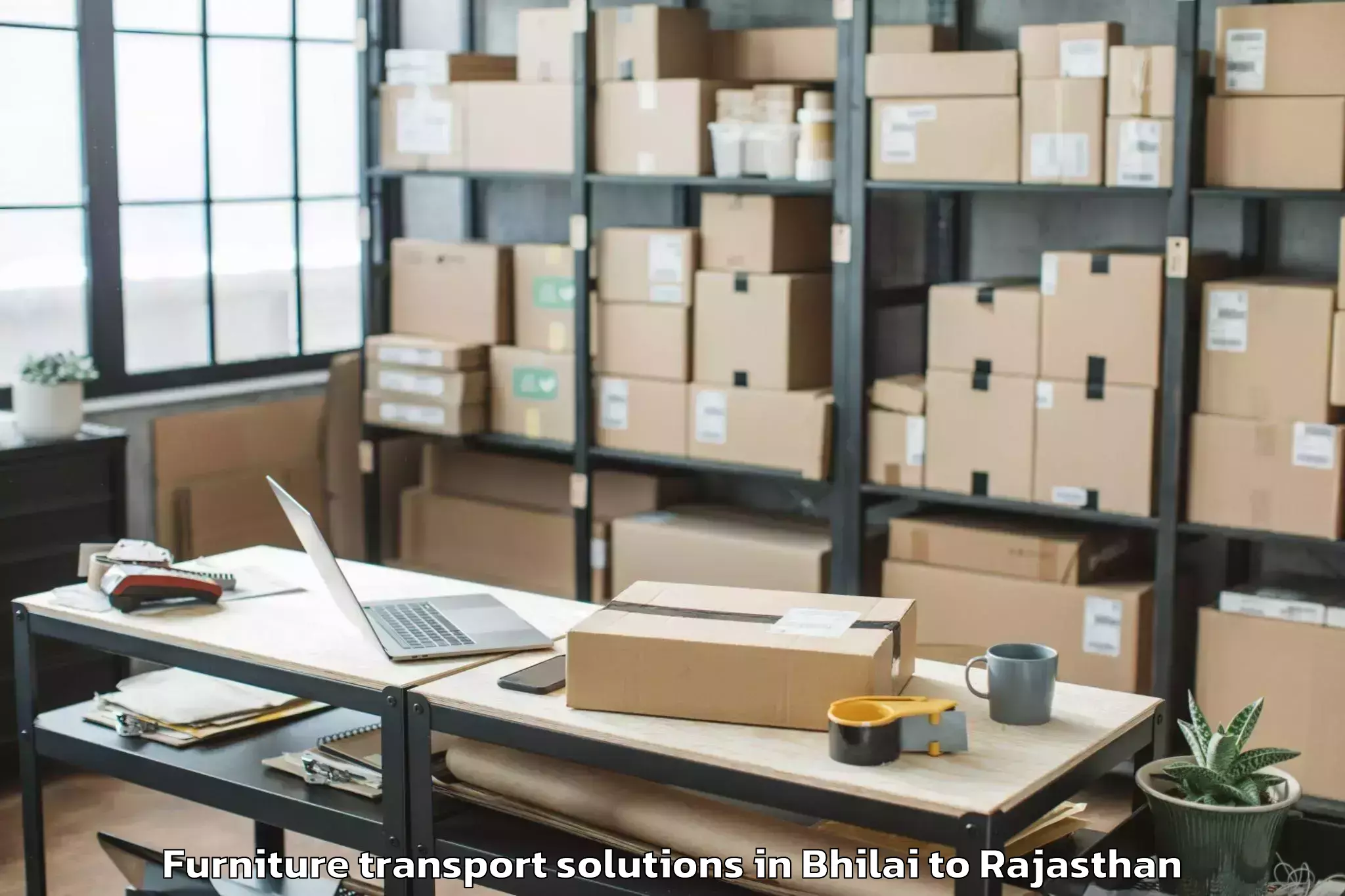 Reliable Bhilai to Rajsamand Furniture Transport Solutions